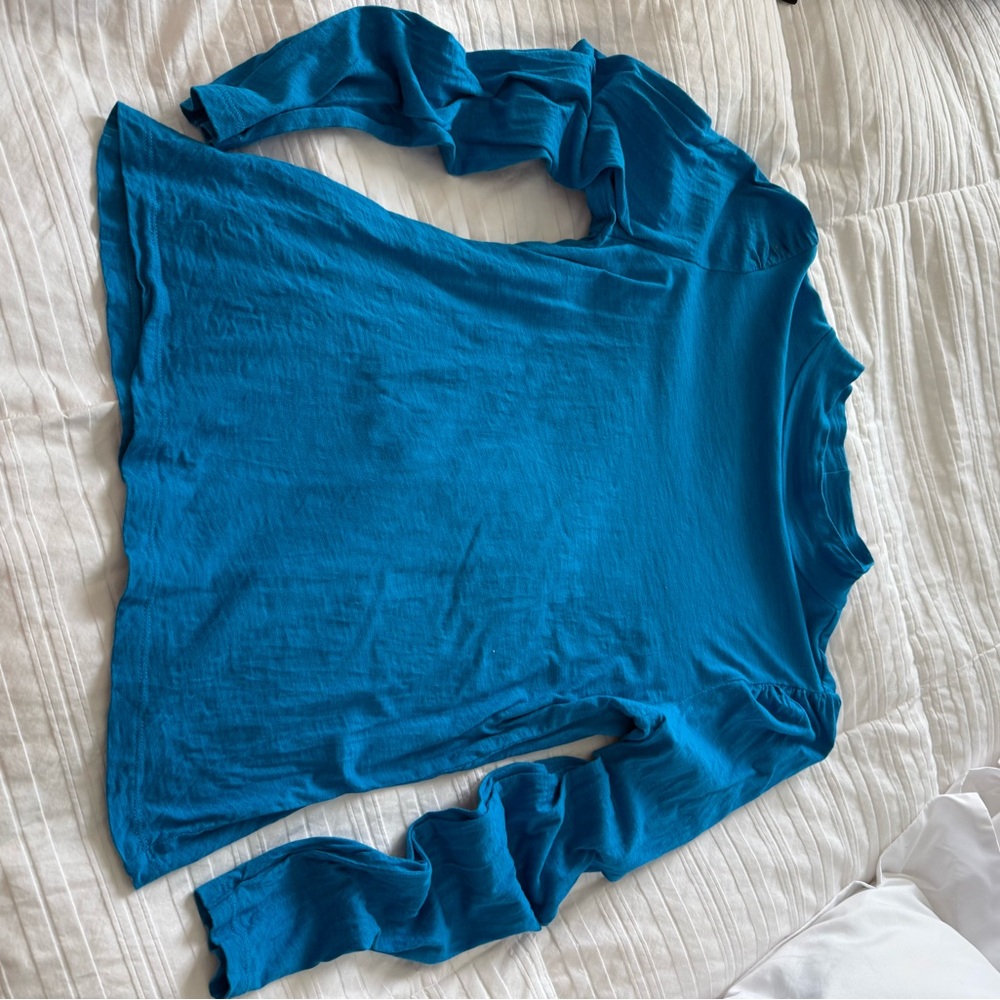 LOFT Teal Blue Long-Sleeve Crewneck Top